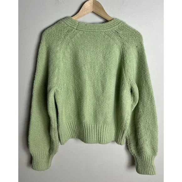 English Factory Green Floral Embroidered Cardigan Size Medium Cottagecore Womens - Picture 2 of 6